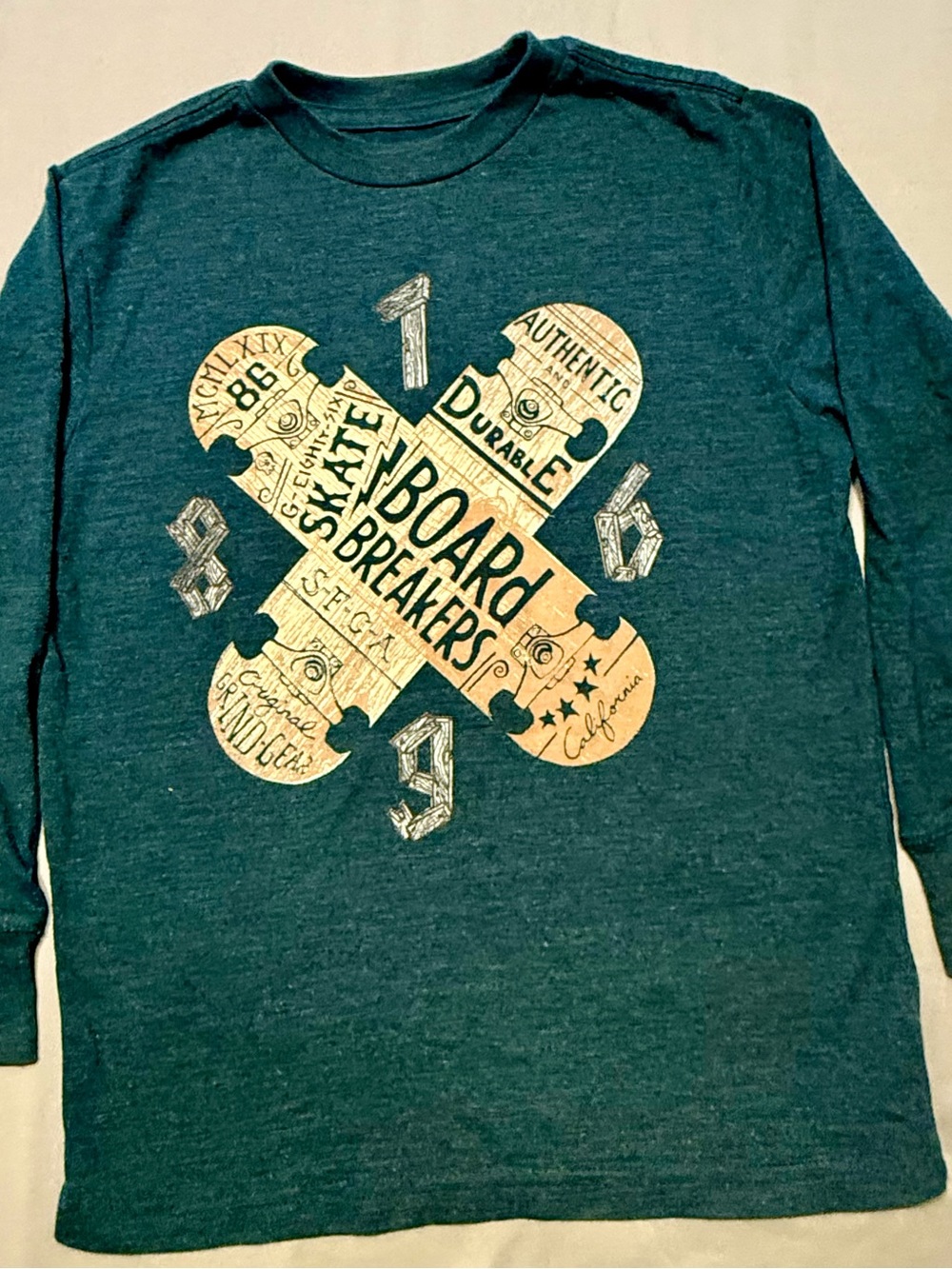 Gap Kids' Long-Sleeve Skateboard Graphic Tee - Size Small